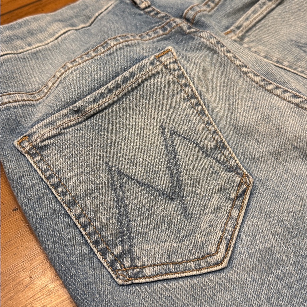 MOTHER Light Blue High Rise Cropped Ripped Jeans - Picture 10 of 11